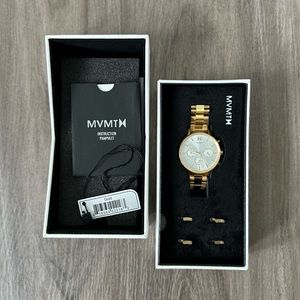 MVMT Nova Women's Multifunction Face Analog Watch Solis Crystal Gold Tone